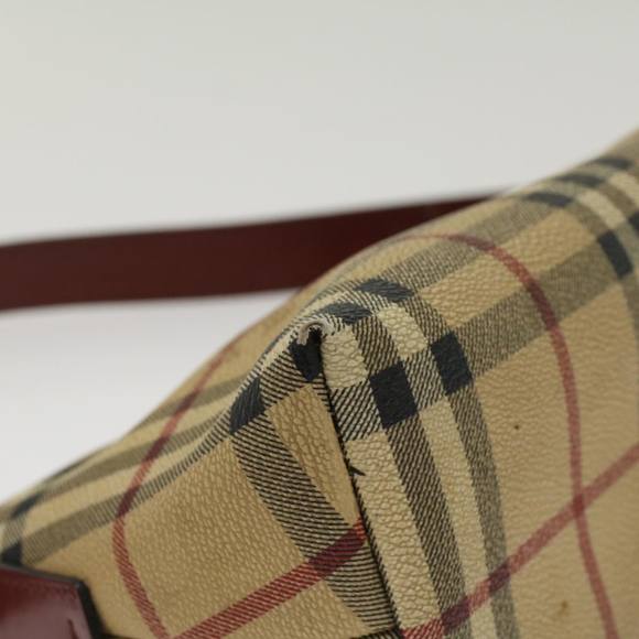 BURBERRY Nova Check Shoulder Bag PVC Leather Beige Auth 47645 - Picture 15 of 16